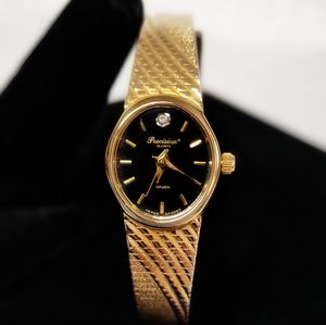 Mint Vint & Dainty "Precision by Gruen" gold plated diamond ladies watch (nee…